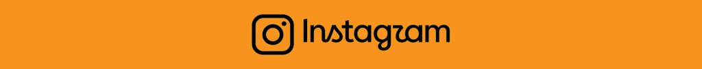 Instagram logo with 'Instagram' text on an orange background.